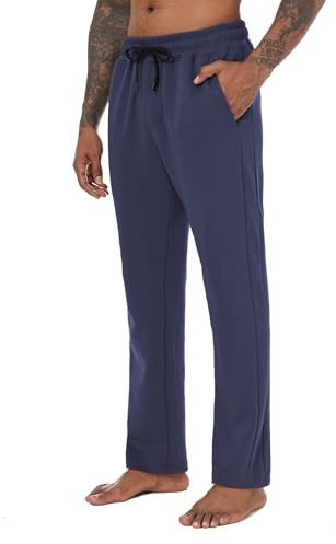 Yageshoshark Pantalon de jogging pour homme en coton stretch – Pantalon de sport long et respirant pour le fitness et les loisirs – Pantalon de jogging avec poches