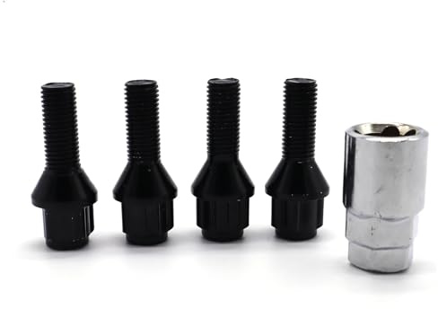 Compatible avec BMW E36 E46 E60 E61 E90 4X les jantes en alliage boulons écrous cosses M12 x 1.5 17 mm fixations hexagonales coniques en alliage écrous de roue