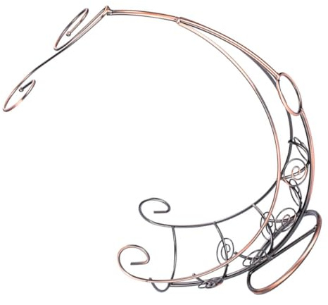 TEHAUX Premium Iron Pirate Ship Wine Bottle Holder Stand Bottle Glass Capacity Decorative Vine Design for Home Hotel Bar Display and Storage Rustic Bronze Finish Novelty Rack