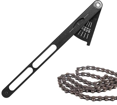 Chain Tester, Chain Wear Measuring Device, Portable Measuring Aluminum Alloy for Road Bike Cycling Repair Motorcycle Maintenance