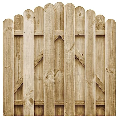 Mokuyary Gartentor Imprägniertes Kiefernholz 100x100 cm Zauntür, Gartentür Zauntor Zaun, Hoftür Tor für Garten, Hinterhof, Terrasse