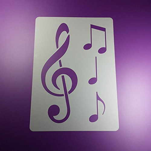 Schablone Notenschlüssel Musik Note 3 Noten - BA87