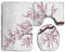RedBeans Zweig eines blühenden Sakura Baum Blumen Kirschblüten Frühlingsthema Art Badezimmerteppich-Set, 3-teilig, lustige Badezimmerteppiche, grafische Badezimmer-Set, rutschfeste WC-Vorleger