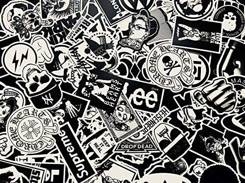 Jackplott 100 St. schwarz weiß Aufkleber Set Stickerbomb Tuning Decals …