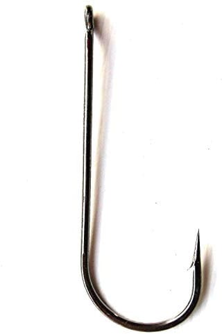 100 Aberdeen Hooks - Size 4 2 1 1/0 2/0 3/0 4/0 5/0 6/0 Barbed Black Nickel Sea Fishing Hooks (4)