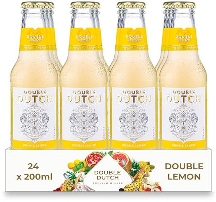 Double Dutch Double Lemon | Low Calorie Soft Drink | 100% Natural Ingredients | Gluten Free, Vegan Friendly Premium Mixer | 24 x 200ml Bottles
