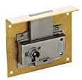 Serrure pour tiroir SERFA - Axe : 25 mm - Hauteur : 50 mm - Déverrouillage par clé - Laiton - Brass
