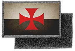 Aufnäher patch aufbügler vintage gedruckt flagge fahne tempelritter templer