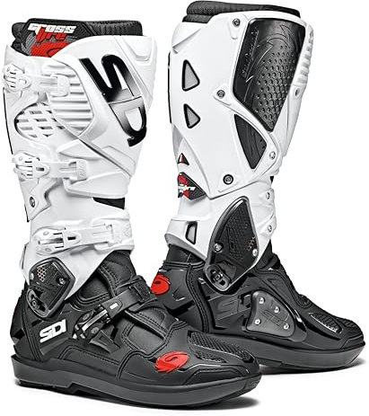 SIDI Crossfire 3 Srs 000MMFIRE3WSRS Stivali Moto, Uomo, 42 EU, Nero Bianco