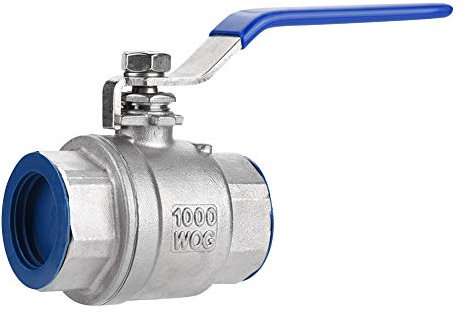 Kugelhahn,304 Edelstahl Zweiteiliger Kugelhahn mit vollem Anschluss 3/4 NPT 1000 psi (WOG),Zweiteiliges Kugelventil mit geradem Gewinde DN20 3/4 Zoll Ball Valve,30mm Lochdurchmesser,-20~200℃