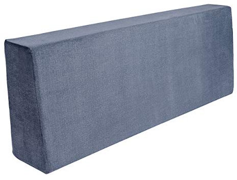 TexDeko BeSmart Rückenkissen 120x43x20/15cm für Palettenkissen mit Abperleffekt Samt-Stoff Bezug mit Reißverschluss waschbar für Palettenpolster (Anthrazit)