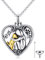 AOBOCO Sterling Silber Hund Urne Kette für Asche, Dog Memorial Andenken Einäscherung Halskette Schmuck Geschenke für Frauen Hundeliebhaber (Silberoxid)
