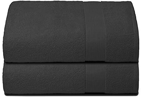 Elvana Home Premium Baumwolle Übergroßes Badetuch, 35 x 70 cm, 100 % reine Baumwolle, ideal für den täglichen Gebrauch, ultraweich und sehr saugfähig, maschinenwaschbar, Anthrazit