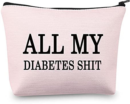 BNQL All My Diabetes Shit Bag Lustige Diabetiker-Tragetasche, Diabetiker-Reisetasche, Geschenk für Diabetiker, Notfallpatienten, Diabetiker, Reisetasche, All My Diabetes Pink Bag, L, Bleistift