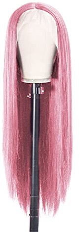 Mllkcao 29 Lace Front Perücke Spitze Geschlossen Mittelteil Lange Glatte Perücke Schwarz/Weiß Damen Pre-Pull Babyhaar
