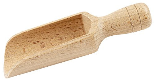 BICB Paletta in legno di faggio naturale per farina, sale da bagno, zucchero, cereali, caffè e molto altro ancora. Cucchiaio multiuso in legno