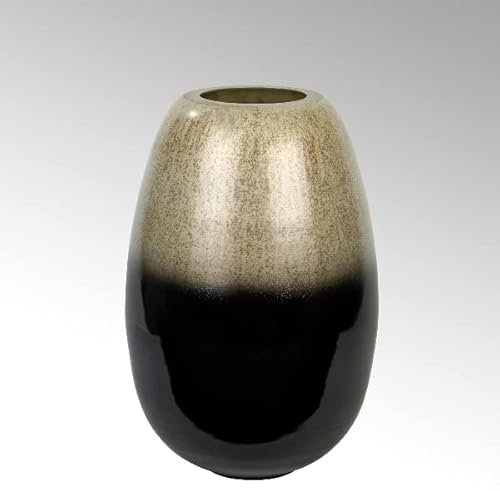 Raffael Vase Glas groß Champagner-schwarz H 35 cm