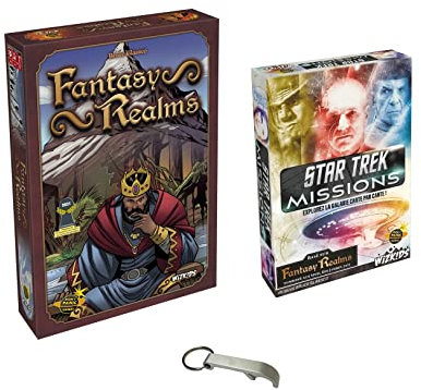 Fantasy Realms Set + Star Trek Missions Spiele Französische Version + 1 Flaschenöffner Blumie