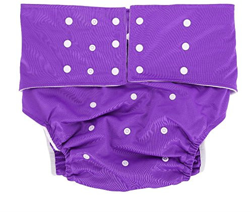 Verstellbare Windelhosen für Erwachsene Gegen Inkontinenz, Waschbare Erwachsenenbezüge, Stoffwindel für Erwachsene, Waschbare, Wiederverwendbare und Verstellbare Windel, (Lila)
