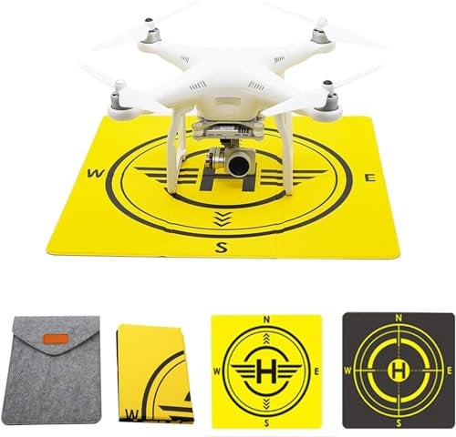 QSLKI Drone Landing Pad,Universal portátil rápido Plegable Mat para Mini3PRO dji FPV Royal 3/2Air2/2S, fotografía aérea al Aire Libre de Doble Cara Landing Pad, Bolsa de Almacenamiento Gratuito(48cm)