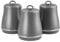 Tower Renaissance Grey Tea, Coffee & Sugar Storage Canisters T826176GRY. Matching Set of 3 Kitchen Canisters in Grey