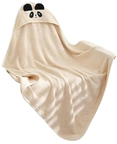 KATIAK Winter Bademantel Kinder Unisex Bademantel Badetuch Flanell Umhang-Panda-90-90Cm