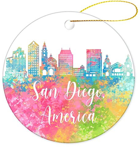 Weihnachtsbaumschmuck 7.3cm, Amerika-San Diego Christbaumschmuck Anhänger Premium Weihnachtsanhänger Mode Weihnachtsschmuck Für Geschenke Weihnachtsbaum Hausdeko