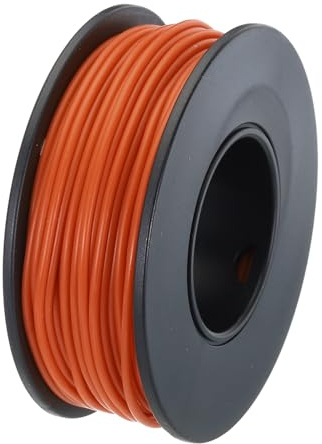 QUARKZMAN Calibro 28 Silicone Filo Elettrico 28AWG Cavo Elettrico Filo Trefolo Flessibile in Rame Stagnato a Spirale Alta Temperatura Bobina 15m Arancia per Auto Modelli Elettrodomestici