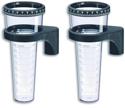 TFA Dostmann Regenmesser, 471001,wetterfest, robust, Niederschlagsmengenermittlung, schwarz, L 87 x B 87 x H 205 mm (Packung mit 2)