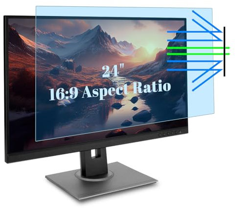 HaruYo Anti Blaulichtfilter für 24 Zoll Monitor, Blaulicht blockierende Displayschutzfolie, Anti Blue Screen Protector Anti UV/Blendschutz, Universal Bildschirmfilter für 24 16:9 (531 * 298mm)