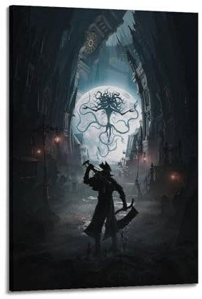 Quem Videospiel-Poster, Motiv: Bloodborne, dekoratives Gemälde, Leinwand, Wandposter und Kunstdruck, moderne Familienschlafzimmer-Dekoration, Poster, 60 x 90 cm