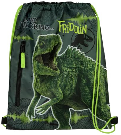 minimutz Turnbeutel Jurassic World Dino Kinder - Personalisiert mit Namen - Sportbeutel Dinosaurier T-Rex Junge Mädchen - Schuhbeutel zum Zuziehen