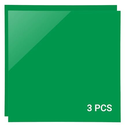 IKIER 3 Stück Grün Acrylglas Kunststoffplatten, 30 x 30cm Klare ABS Acrylplatten Transparente Acrylplatte für Lasergravur Individuelle Persönliche Schilder, Abzeichen, DIY