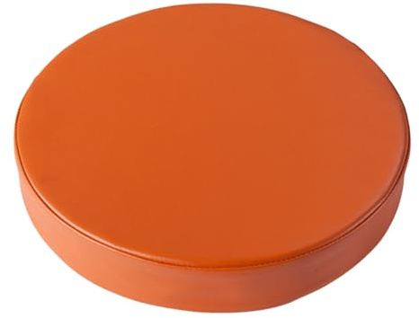 ZOYIEP Rund Stuhlkissen,PU Stuhlauflage Runde Bodenkissen Waschbar Abnehmbar Sitzkissen,Tatami Wasserdicht Stuhl Kissen für Outdoor Indoor Gartenstuhl Sitzpolster (Orange,40x40x5cm)