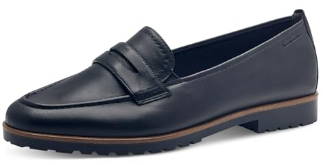 Tamaris Damen Slipper, Frauen Slipper, Mokassins,TOUCHit-Fußbett,Slip-ons,Freizeitschuhe,modisch,wortmann,sportlich,feminin,braun,Navy,36 EU