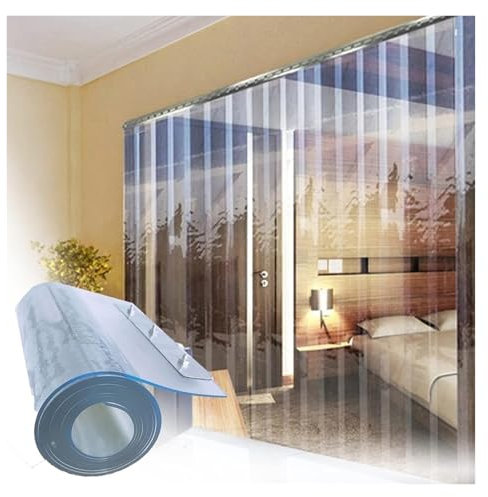 WXQTM PVC-Türvorhangstreifen Streifen Jalousien Wasserdicht Trennwandvorhang für Draußen Leicht zu Montieren, für Terrassen Balkone Schlafzimmer 0.9x2.5m(35.43x98.43in)