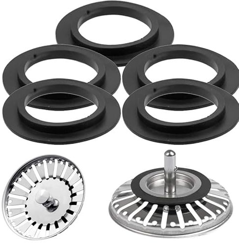 5PCS Sink Plug Rubber Seal O-Rings Washers Gasket Pop Up Basin Sink Waste Fitting for Basket Strainer 78 79 80 82 83mm Kitchen Drain Sealing Universal Replacement Accessories
