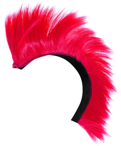 SOIMISS Helm-Mohawk-Perücken Bühnenauftritt Perücke Party Haarteil Dekoration Selbstklebender Irokesen-Mohawk Für Fahrrad Ski Rosa