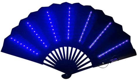 SVCEQZE Light Up Rav-e Fan, Handheld Folding Fans, Led Ra-v-e Fa-n, E Hand, Handheld -e, Portable -e Accessories, Multipurpose Folding For Performances, Belly Dancing