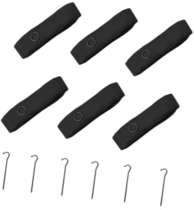 Harilla 6pcs Beach Volleyball Linien Court Linien Grenzlinien Badminton Linien Grenzfeld für Outdoor -Aktivitäten Sand Hinterhof, Schwarz