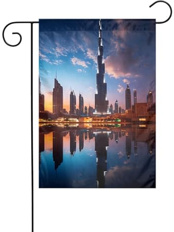 BROLEO Dubai Sidewinder Turm Druck Vier Jahreszeiten Gartenflagge Hofdekoration 30,5 x 45,7 cm