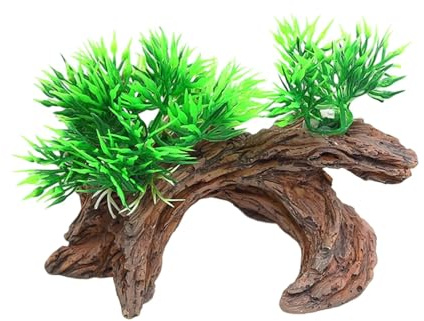 FANSHINUO Realistischer Baumstumpf, Aquarium-Zubehör, wasserdicht, Kunstharz, Dekoration für natürliches Aussehen, Unterwasserumgebung, Aquarien, Ornament