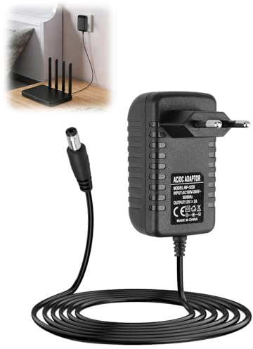 Adaptateur Secteur 12V 2A, Chargeur AC 220v-240v 50/60Hz pour Routeur | d'alimentation Universel CA à CC pour Bandes LED Lampe Clavier Caméra Radio, Prise DC 5,5x2,5mm (24W)