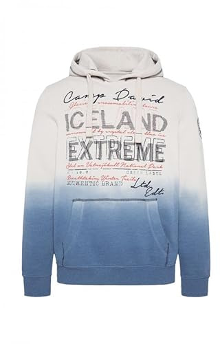 Camp David Dip Dye Hoodie mit Label-Stickereien Silvery