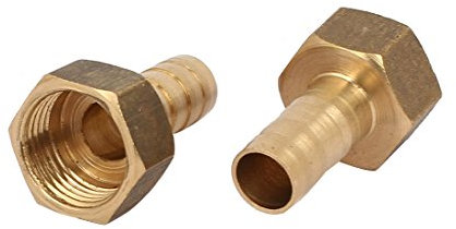 sourcing map 2Stk. 3/8BSP Innengewinde 10mm Schlauchanschluss Schlauchverbinder Schlauchtülle Messing Schlauchkupplung Stecker Fitting