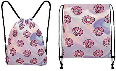 Sonnenscheinschuhe® Turnbeutel Donuts Hipster Rucksack Donut Gymsack Gymnastik Sport Beutel Tasche Sporttasche