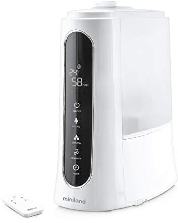 Miniland Humitouch Pure - Humidificador Ultrasónico Programable, com Ozonizador y Aromaterapia, más de 50 Horas de Autonomía, Capacidad 5L