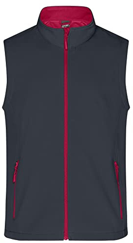 James & Nicholson Herren Softshell Weste - Funktionale Softshell Weste in attraktiven Farben | Farbe: iron-grey/red | Grösse: M