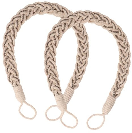 VORCOOL 2st Vorhang Raffhalter Klassische Strick Vorhang Gardinen Tieback Seil mit Perlen