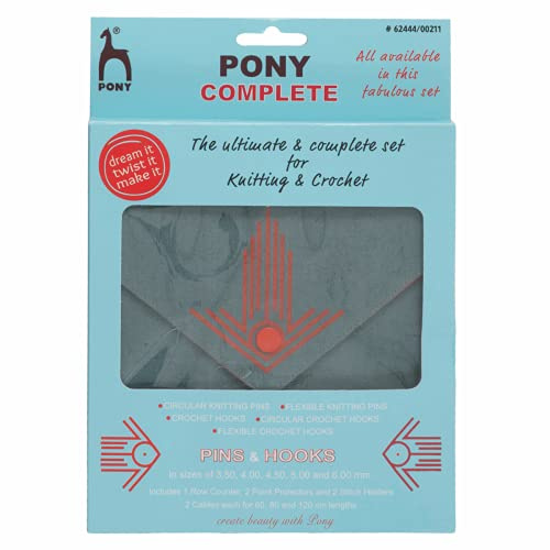 Pony Complete Strick- und Häkelset grau und orange